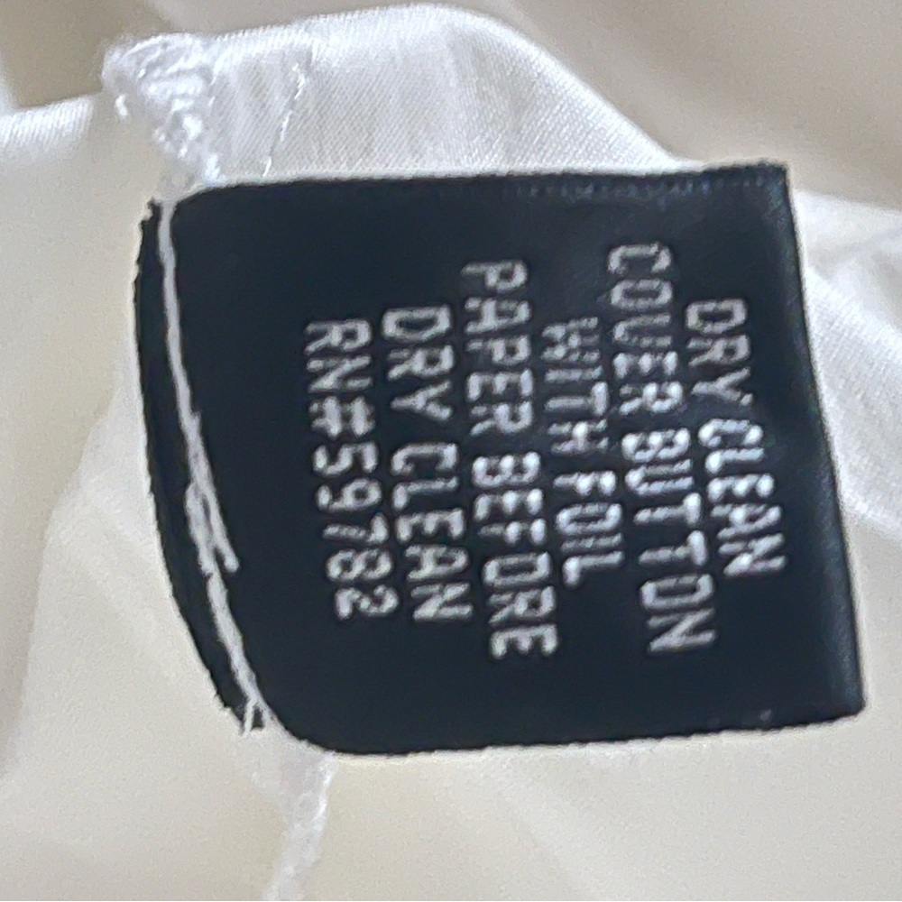 Woman’s Evening blouse Adrianna Papel cream 12 ruffle collar rhinestone buttons - Picture 10 of 13